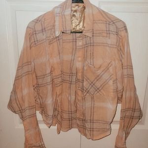 Women's Pink Free People Flannel